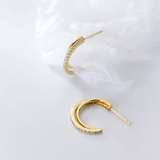 925 Silver Crystal Zircon Stud Earrings Wedding Jewelry Gift