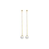 925 Silver Pearl Long Ear Line Earrings Women Party Drop Earrings