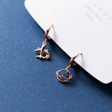 925 Silver Plane Planet Stud Earrings for Women Party