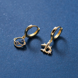 925 Silver Plane Planet Stud Earrings for Women Party