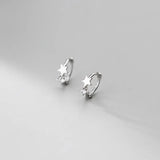 925 Silver Zircon Star Stud Earrings Romantic Charming Jewelry