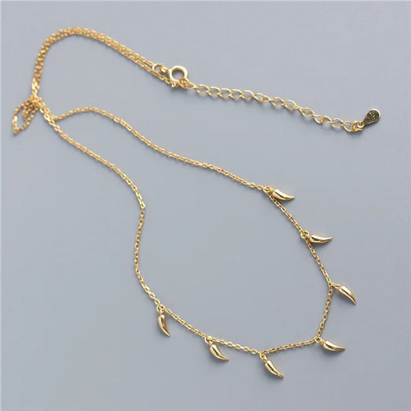 925 Silver Little Pepper Cuban Chain Necklace for Women