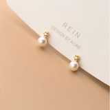 925 Silver Zircon Pearl Small Stud Earrings for Women