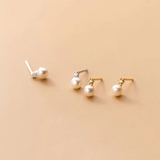 925 Silver Zircon Pearl Small Stud Earrings for Women