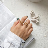 925 Silver Love Leaf Chain Open Ring for Women