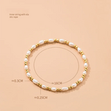 925 Silver Golden Beads Natural Pearl Charm Bracelet Wedding Jewelry