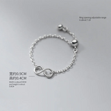 Sterling Silver Infinity Cuban Link Chain Ring for Women