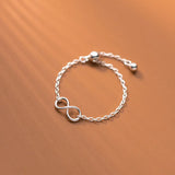 Sterling Silver Infinity Cuban Link Chain Ring for Women