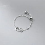 Sterling Silver Infinity Cuban Link Chain Ring for Women