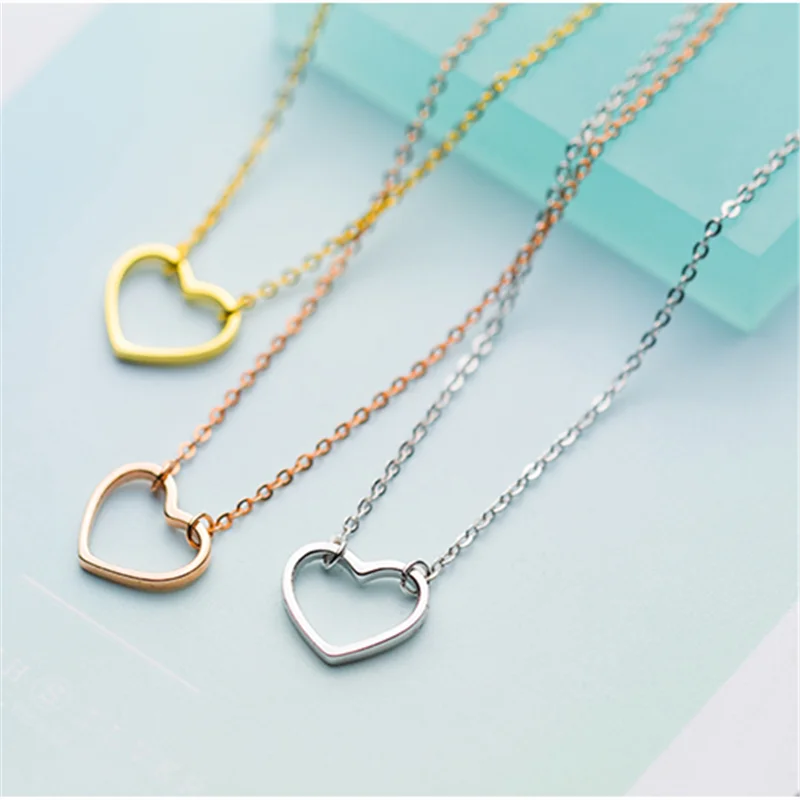 925 Silver Heart Cross Choker Necklace for Women Gift