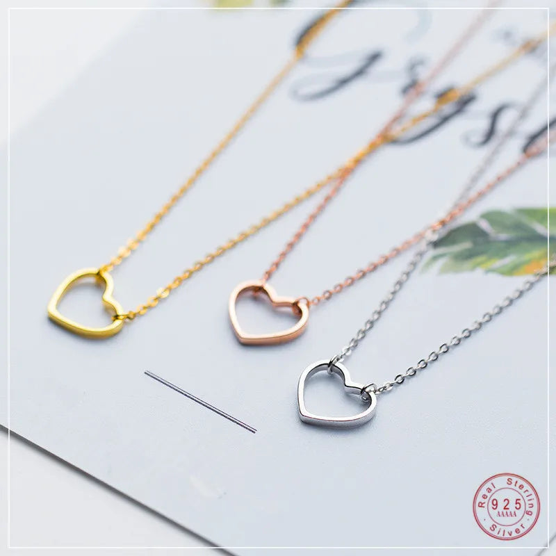 925 Silver Heart Cross Choker Necklace for Women Gift