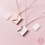 925 Silver Square Love Letter Envelope Necklace