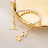 925 Silver Baroque Pearl Charm Bracelet for Women