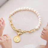 925 Silver Baroque Pearl Charm Bracelet for Women
