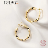 925 Silver Punk Hip Hop Ear Buckle Exaggerated Earrings