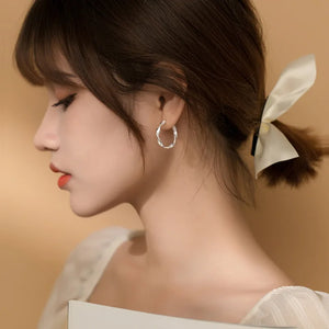 925 Silver Punk Hip Hop Ear Buckle Exaggerated Earrings