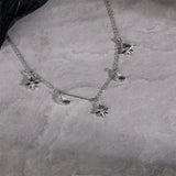 925 Silver Moon Star Pendant Necklace for Women