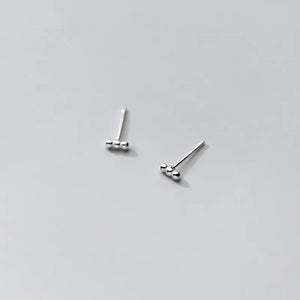 925 Silver Minimal Bead Mini Stud Earrings for Women Elegant Jewelry Gift
