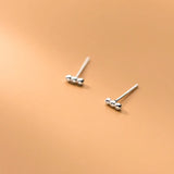 925 Silver Minimal Bead Mini Stud Earrings for Women Elegant Jewelry Gift