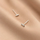 925 Silver Minimal Bead Mini Stud Earrings for Women Elegant Jewelry Gift