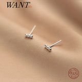 925 Silver Minimal Bead Mini Stud Earrings for Women Elegant Jewelry Gift