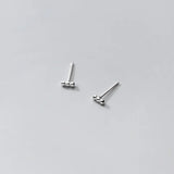925 Silver Minimal Bead Mini Stud Earrings for Women Elegant Jewelry Gift
