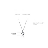 925 Silver Heart Pendant Chain Necklace for Women Party Jewelry