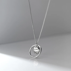 925 Silver Double Pendant Chain Necklace for Women Punk Rock Party