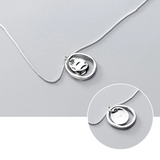925 Silver Double Pendant Chain Necklace for Women Punk Rock Party