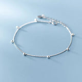 925 Silver Bead Chain Charm Bracelet For Women Office Career