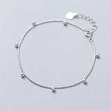 925 Silver Bead Chain Charm Bracelet For Women Office Career