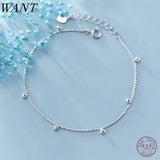 925 Silver Bead Chain Charm Bracelet For Women Office Career