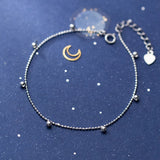 925 Silver Bead Chain Charm Bracelet For Women Office Career