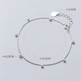 925 Silver Bead Chain Charm Bracelet For Women Office Career