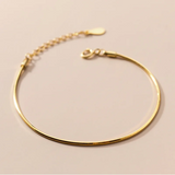 925 Silver Minimalist Snake Bone Charm Bracelet for Women