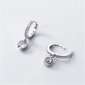 925 Silver Pave Zircon Tassel Ear Buckle Women Earrings