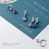 925 Silver Pave Zircon Tassel Ear Buckle Women Earrings