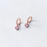 925 Silver Pave Zircon Tassel Ear Buckle Women Earrings