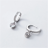 925 Silver Pave Zircon Tassel Ear Buckle Women Earrings