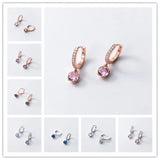 925 Silver Pave Zircon Tassel Ear Buckle Women Earrings