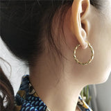 925 Silver Twist Stud Earrings Minimalist Style Punk Hip-Hop Jewelry Gift