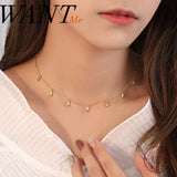 925 Silver Water Drop Chain Choker Necklace Minimalist Celi Jewelry
