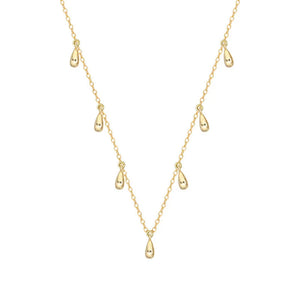 925 Silver Water Drop Chain Choker Necklace Minimalist Celi Jewelry