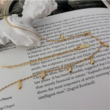 925 Silver Water Drop Chain Choker Necklace Minimalist Celi Jewelry