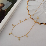 925 Silver Water Drop Chain Choker Necklace Minimalist Celi Jewelry