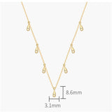 925 Silver Water Drop Chain Choker Necklace Minimalist Celi Jewelry