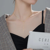 925 Silver V-shaped Long Chain Necklace for Women