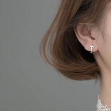 925 Silver Ocean Fish Bone Hoop Earrings for Women
