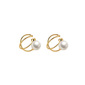 925 Silver Pearl No Piercing Ear Clip On Earrings for Women