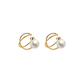 925 Silver Pearl No Piercing Ear Clip On Earrings for Women